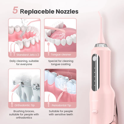 SEJOY Water Flosser for Teeth Irrigator Teeth Whitening Tool Portable Water Pick Personal Care Appliances Dental Teeth Cleaner