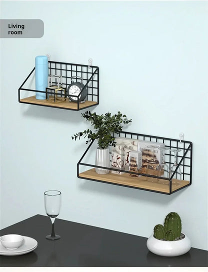 Creative Wall Mounted Shelves, Bedroom Iron Wall Hanging Storage Racks, Storage Baskets, Hanging Shelf, Home Organization