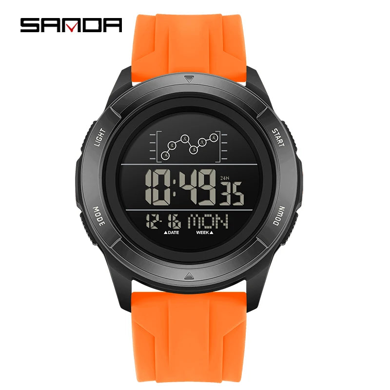SANDA 2198 Single Monitor Male Student Electronic Watch Multifunctional Waterproof sports Student Electronic Watch 2025