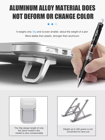 2pcs/Set Laptop Stand for Computer Keyboard Stand Riser Aluminum Mini Portable Laptop Stands for Notebook