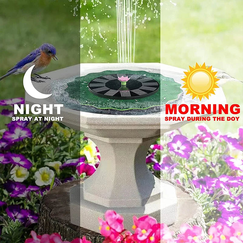 1.5W solar fountain, lotus leaf design floating fountain, used for pond, bird bath, outdoor decoration water pump,water fountain