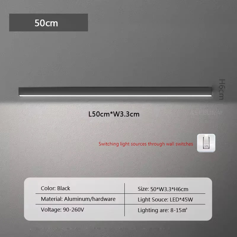 Modern LED Strip Light Long One Lamp Bright Installation For Living Room Aisle Balcony Entrance Hallway Corridor Office Lighting