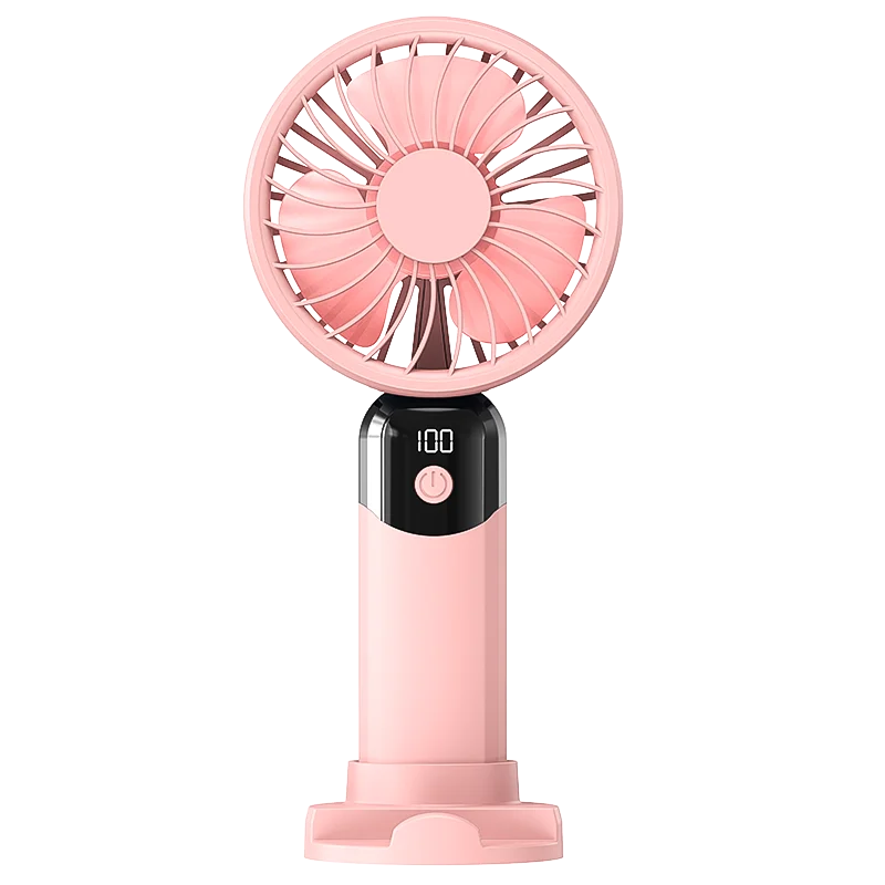 Portable Handheld Fan-LED Display Usb Fan, 6-Speed Wind, Rechargeable Portable Fan, Mini Fan for Home/Camping/Office