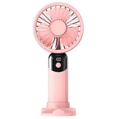 Portable Handheld Fan-LED Display Usb Fan, 6-Speed Wind, Rechargeable Portable Fan, Mini Fan for Home/Camping/Office
