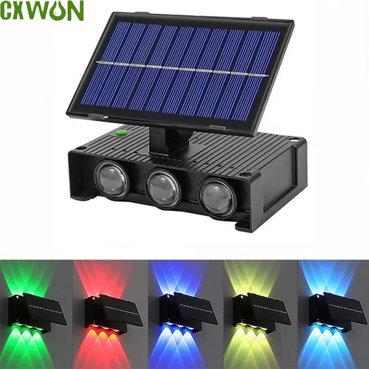 Solar Outdoor Wall Lights Color Changing - IP65 Waterproof Smart Motion Sensor Light - Auto Dusk to Dawn Decorative Sconce Lamp