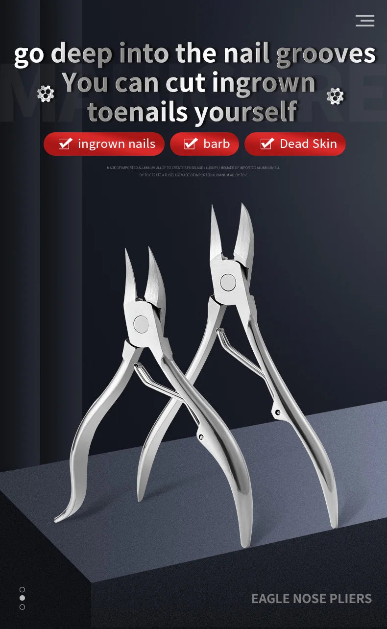 Stainless Steel Nail Scissors Dead Skin Cuticle Remover Nail Clippers Ingrown Toenail Foot Care Tool Eagle Beak Plier
