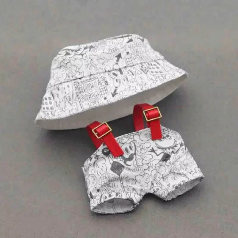 Labubu V1 V2 Generation Labubu Baby Clothes Printed Casual Hoodies Trendy Brand Cardigans, Fisherman Hats, Overalls Ornament ﻿