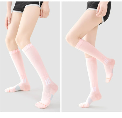 SPORT'S HOUSE Spring and summer long women's pressure socks Towel bottom non-slip high elastic compression sports socks
