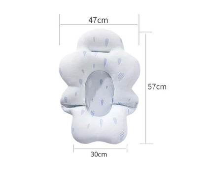 Universal Baby Bath Seat Pad Newborn Floating Recliner for Tub 2-in-1 Sit Lie Support Mat for Baby Breathable Mesh Wash Cradle