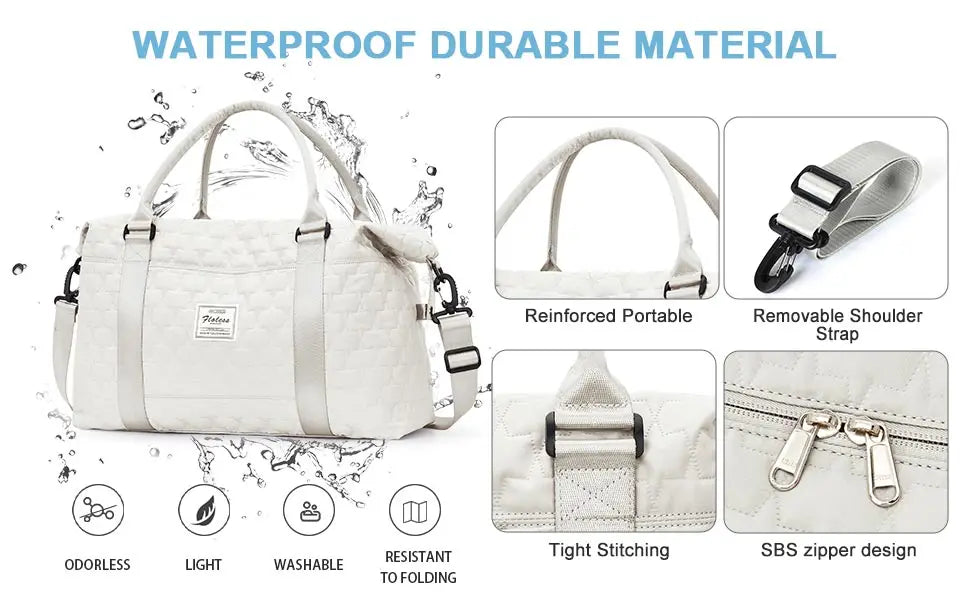 Large Duffle Tote Bag Weekender Carry on Overnight Bags for Women Travel With Trolley Sleeve Wet Pocket, Sports Tote Gym Bag