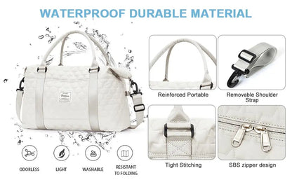 Large Duffle Tote Bag Weekender Carry on Overnight Bags for Women Travel With Trolley Sleeve Wet Pocket, Sports Tote Gym Bag