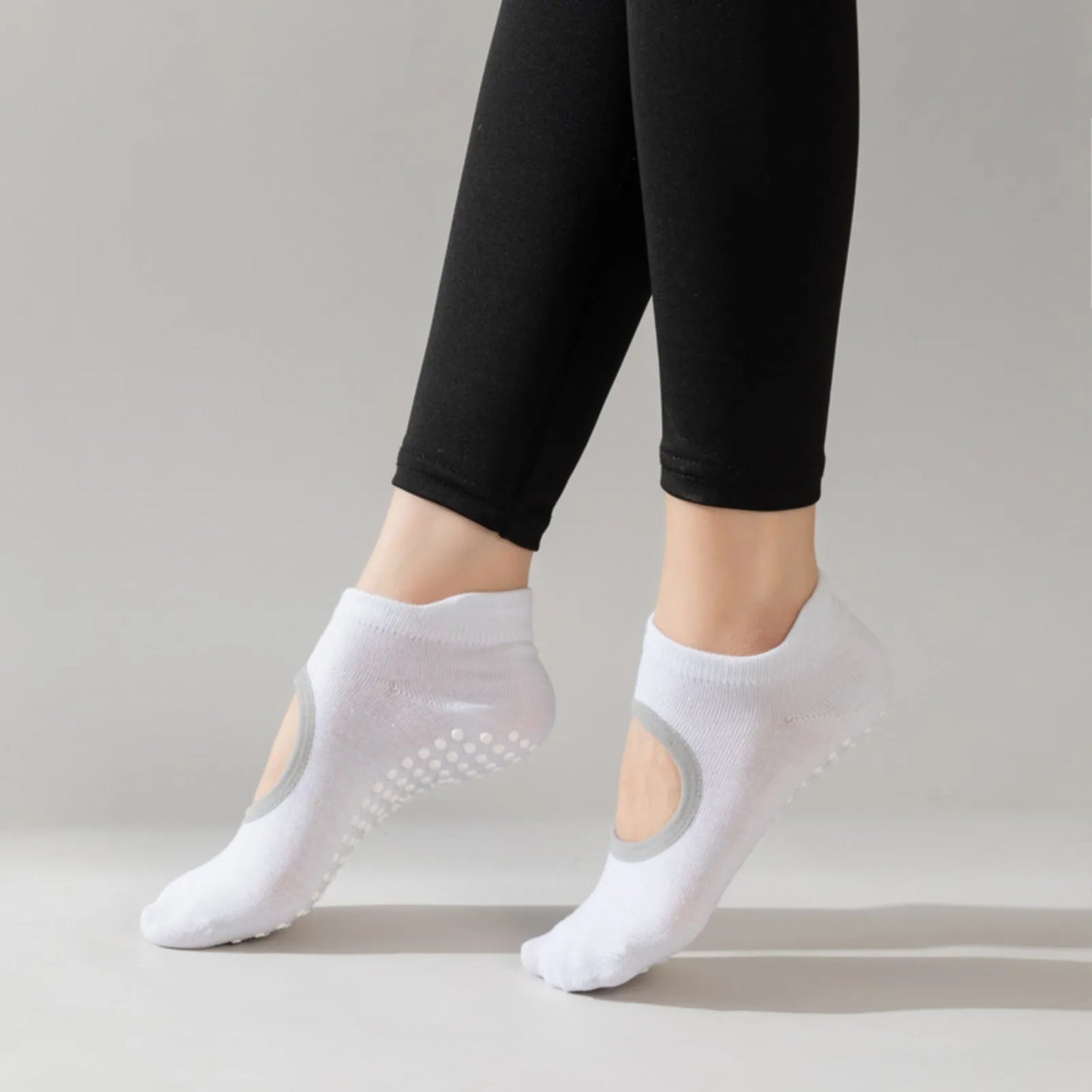 Bandage Yoga Socks for Women Pilates Ballet Dance Cotton Socks Non-Slip Woman Sport Sock Gym Workout Slipper Running Grip Sock