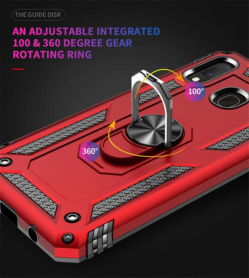 for Samsung A20e Armor Shockproof Case for Samsung Galaxy A20e Military Protective Ring Holder Magnet Cover for Samsung A 20e