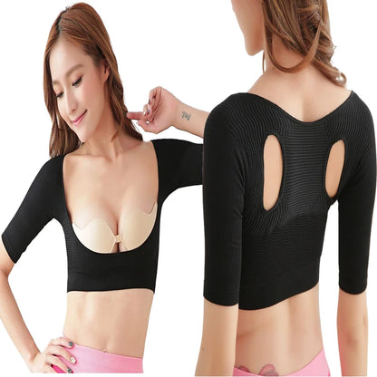 Upper Arm Shaper Posture Corrector  Shapewear Tops Chest Brace Up Vest Women Arm Shoulder Compression Sleeves Body Shaper Corset