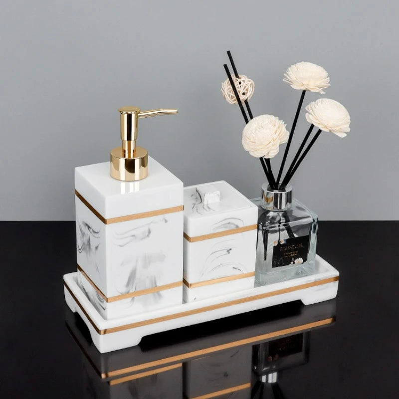 1pcs Resin Light Luxury Bathroom Wash Tray Hotel Bathroom Bathroom Wash Table Toothbrush Shelf Decoration  Toilet Accessories