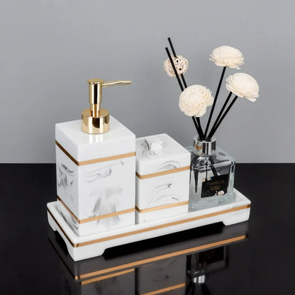 1pcs Resin Light Luxury Bathroom Wash Tray Hotel Bathroom Bathroom Wash Table Toothbrush Shelf Decoration  Toilet Accessories