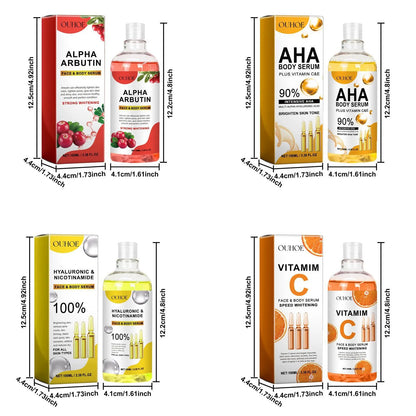 Hyaluronic Acid Vitamin C AHA Face Serum Dark Spots Corrector Shrink Pore Moisturizing Brightening Repair Lighten Body Skin Care