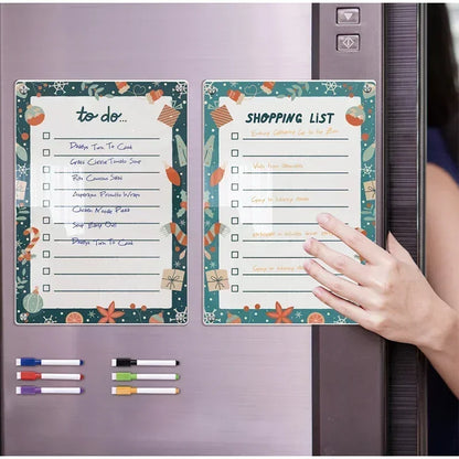 Fridge Magnet Calendar Magnetic Board Weekly Planner Reusable Dry Erase Board Schedule Transparent Fridge Message Menu Gadgets