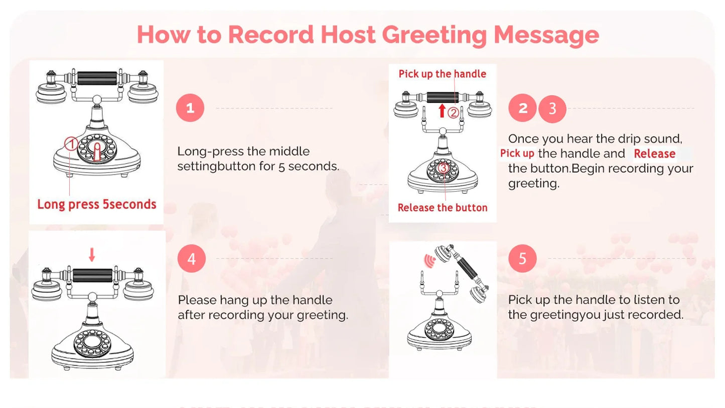 Audio Guest Book Wedding Telephone Classic Retro Craftsmanship Wedding Guestbook For Confessional Wedding Birthday Party Messag