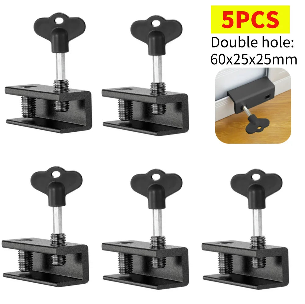 5-1pc Sliding Sash Stopper Cabinet Locks Straps Aluminum Alloy Safety Lock Child Protection Door And Window Anti-theft Lock