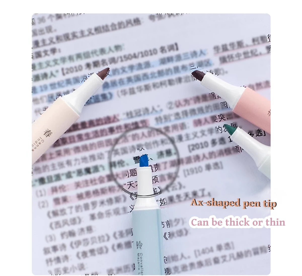 4PCS Retro Style Handbook Pen Marker Graffiti Brush Inscription Pen Office Culture and Educational Supplies