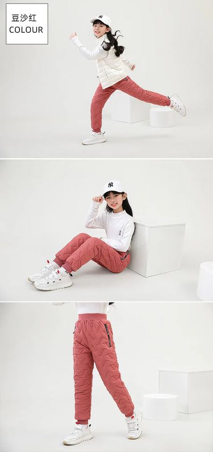 Winter Children Cotton Thick Pants Boys Padded Thickened Pants Teen Kids Cotton Lamb Wool Cotton Trousers