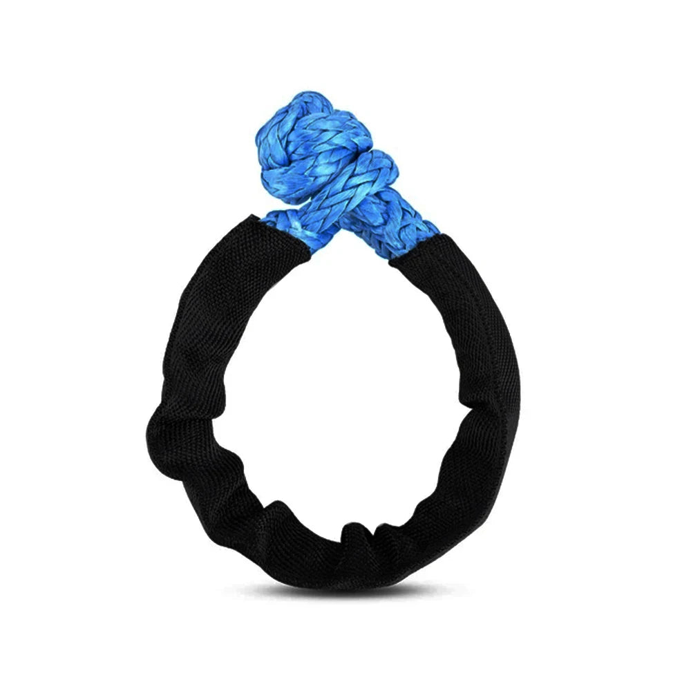 55000lbs Winch Rope Synthetic Soft Shackle+Recovery Ring Set Rugged Shackles With Protective Sleeve for Truck Vehicle Recovery