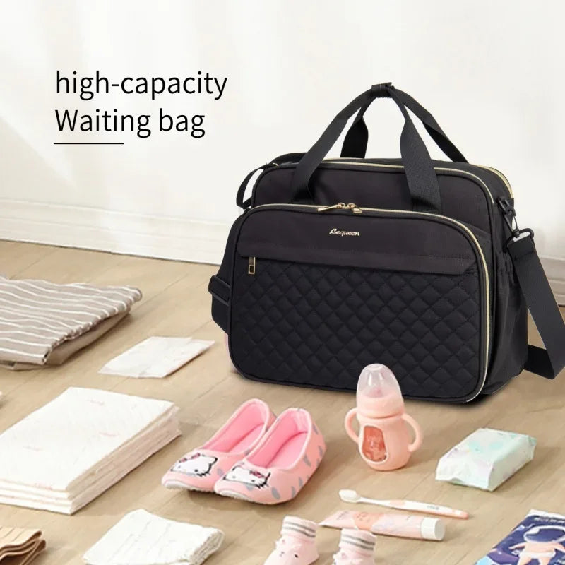 Multifunctional Maternity Mother Baby Stroller Bags New Style Waterproof Diaper Bag Black Large Capacity Travel Bag
