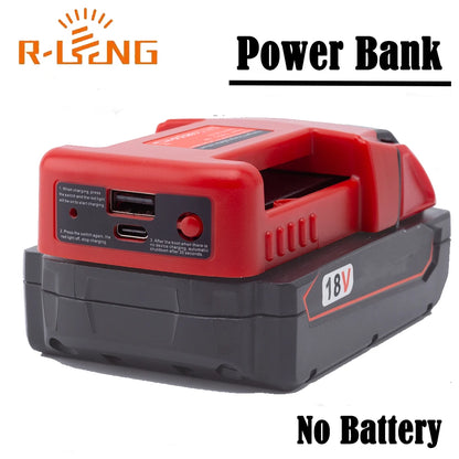 Power Bank Charger  For Milwaukee 18V Lithium Battery With USB With Type-C for Laptop Mobile Phone Fast Charging(NO Battery)