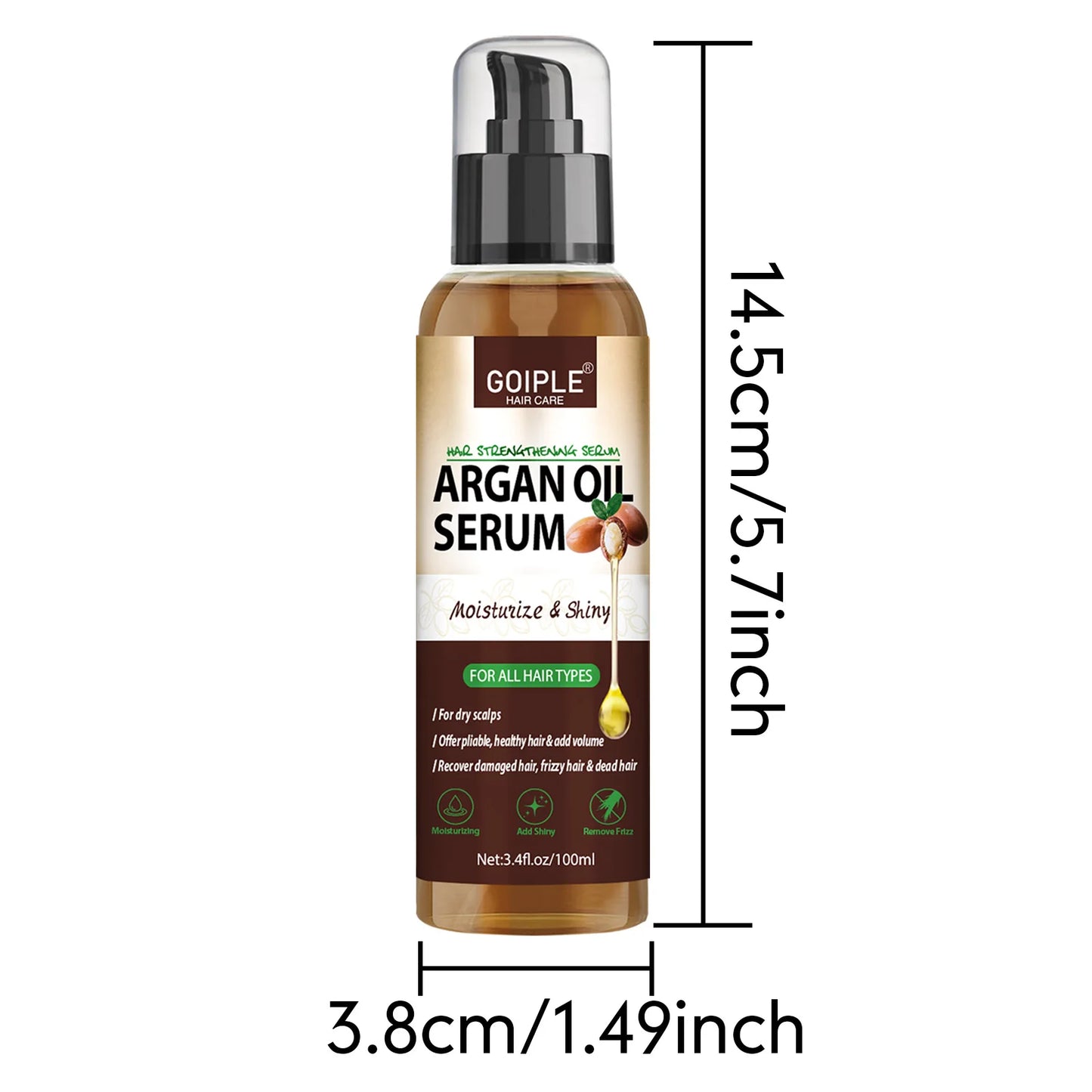 100ml Natural Argan Oil Hair Serum Repair Strengthening Moisturize Shiny Hair Healthy Scalps Treatment Care Conditioner
