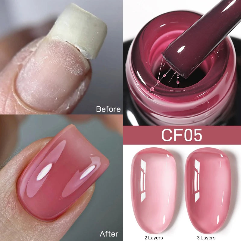 UR SUGAR 7ml Pale Pink Rubber Base Gel Nude Color Semi Permant Soak Off UV LED Self-leveling Gel Varnishes Great Coverage
