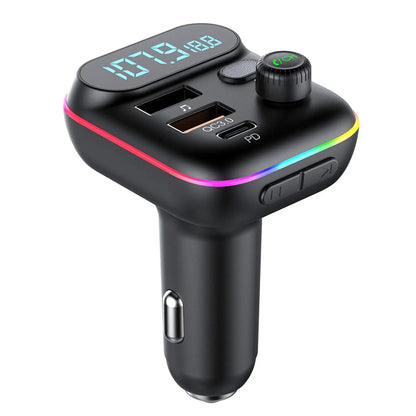 Car Bluetooth FM Transmitter Bluetooth 5.0 FM Transmitter USB PD Car Fast Charger Electronic Accessories