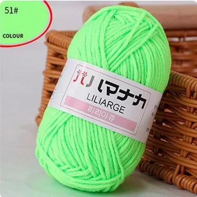 Multi-purpose 25g/ball Milk Cotton Yarn for DIY, Handmade Crafts, Amigurumi, Hats, and Bags