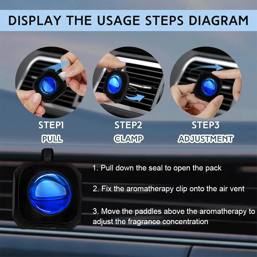 30-Day 4ML Car Air Freshener Air Outlet Perfume Clip Odor Eliminator Air Freshener Car Interior Odor Removing Fragrance Perfume