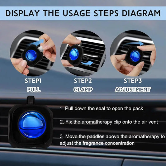 30-Day 4ML Car Air Freshener Air Outlet Perfume Clip Odor Eliminator Air Freshener Car Interior Odor Removing Fragrance Perfume