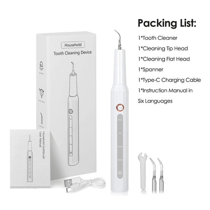 Ultrasonic Dental Calculus Remover With LED Light Teeth Plaque Scaler Tartar Stains Cleaner Electric Dental Whitening Oral Tools