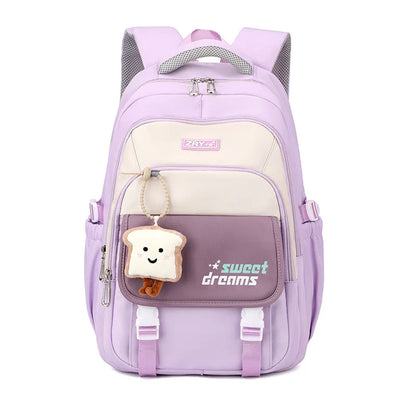 Girls Backpack for School Kawaii Bookbag for Teenage Multiple Pockets School Bag for Primary Elementary Middle School, Age 6-14