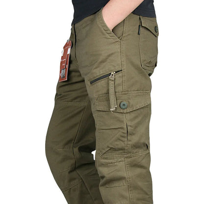 Spring Autumn Tactical Cargo Pants Men Fashion Military Man Trousers Long Warm Cotton Khaki Cargo Pants For Man