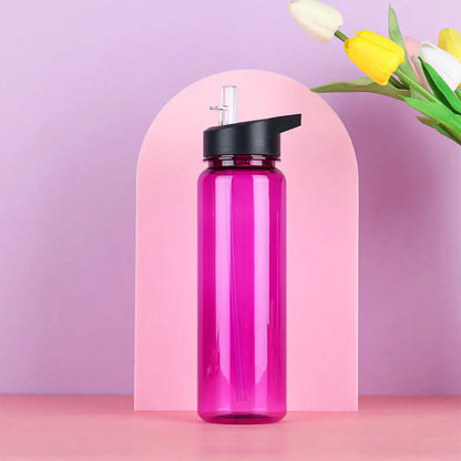 750ml Sports Water Bottle With Straw Outdoor Plastic Clear Dinkware Gym School Travel Camping Portable Leakproof Drinking Cup