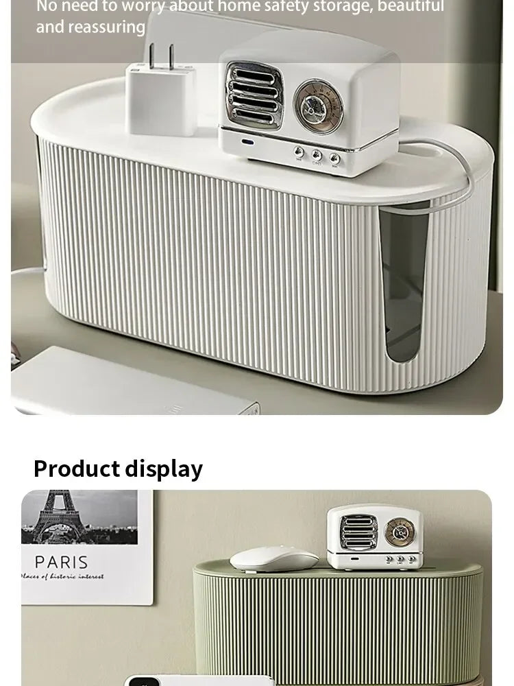 Portable Cable Management Organizer Box for Power Strips and Cord for Power StripsTV Computer Wires Hider Box for Home Office