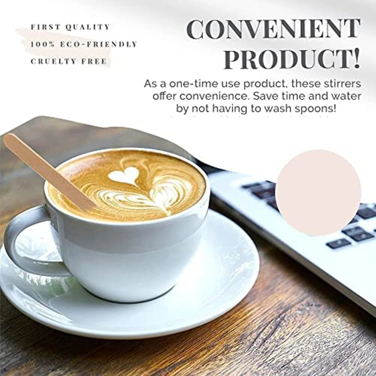 100PCS Coffee Stir Sticks Disposable Wooden Coffee Stirrers Hot Cold Drinking Stir Beverage Stir Sticks Ice Cream Lolly Popsicle