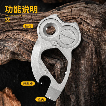 EDC Titanium Alloy  Multifunctional Tools Owl Shape Bottle Opener Portable Mini Wrench Outdoor Tools