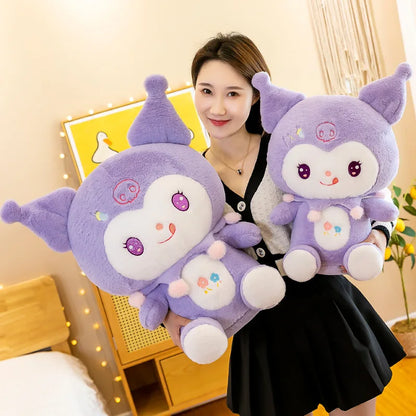Big Size Dolls Kuromi Cartoon Anime Plush Stuffed Doll Room Decoration Peluche Pillow Kawaii Plushies Ornaments Gift