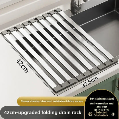 Roll up Dish Drying Rack Over The Sink for Kitchen Portable Aluminum Dish Rack Foldable Dish Drying Racks No rust No mildew New