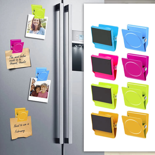 Fridge Magnetic Clips Heavy Duty Refrigerator Magnets Clips Whiteboard Multi Color Metal Magnetic Clamp
