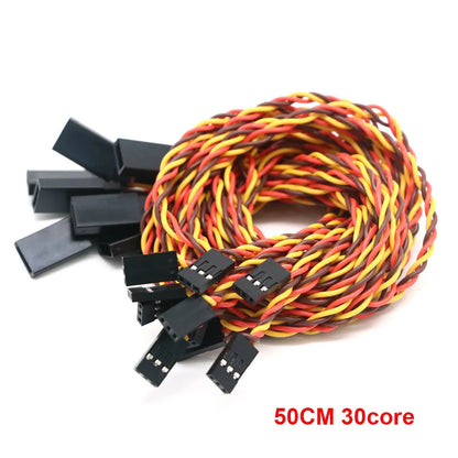 10pcs 10 / 15 / 30 / 50 / 100cm Servo Extension Cable 30 / 60 core For Futaba JR Anti-interference Servo For RC Helicopter Part/