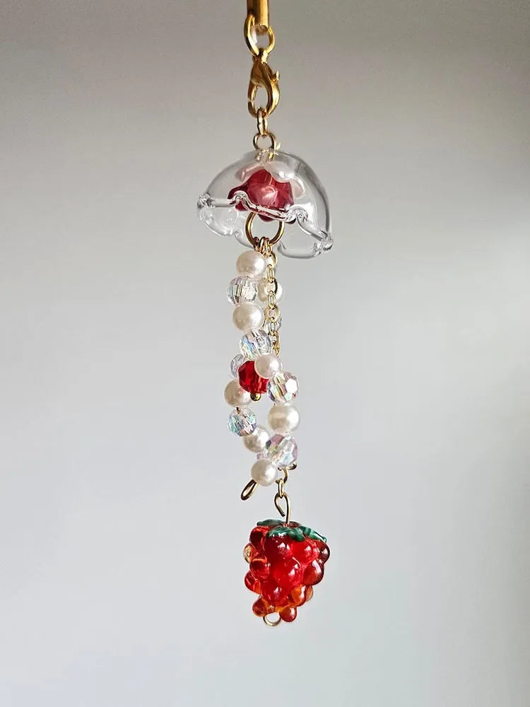 Raspberry Jellyfish Phone Charm Cute Phone Accessories y2k