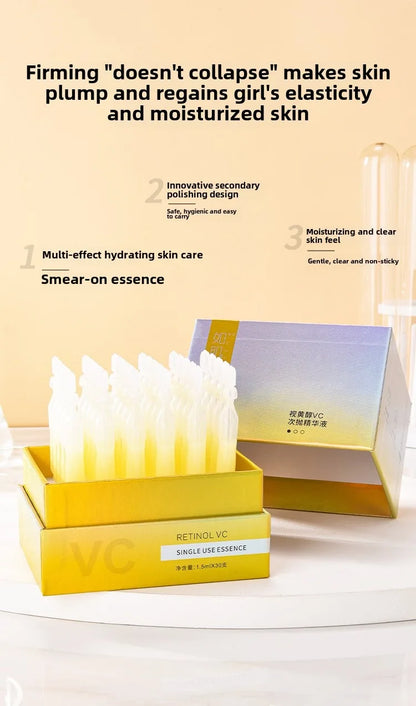 Vitamin C  Retinol Anti-Aging Serum - Brightening Face Treatment, Wrinkle Repair, Dark Spot Corrector, Single-Use Ampoule 30pcs