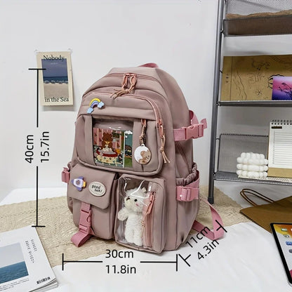 Large Capacity High School Student Backpack Female Korean Schoolbag Junior High School Student Girl Backpack