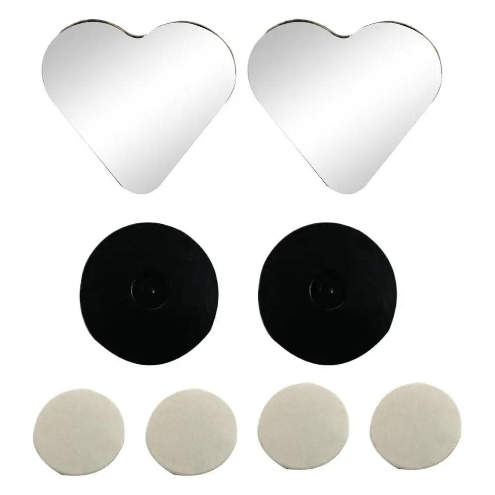 Car Frameless Blind Spots Mirror 1 Pair Cute Heart Shape Side Mirror Rearview Mirror Auxiliary Car Accessories for Car SUVs
